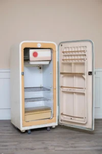 an open old freezer in a Salem OR home